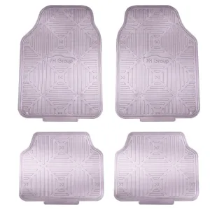Metallic Finish Non-Slip Rubber Backing Floor Mats - Full Set Charcoal