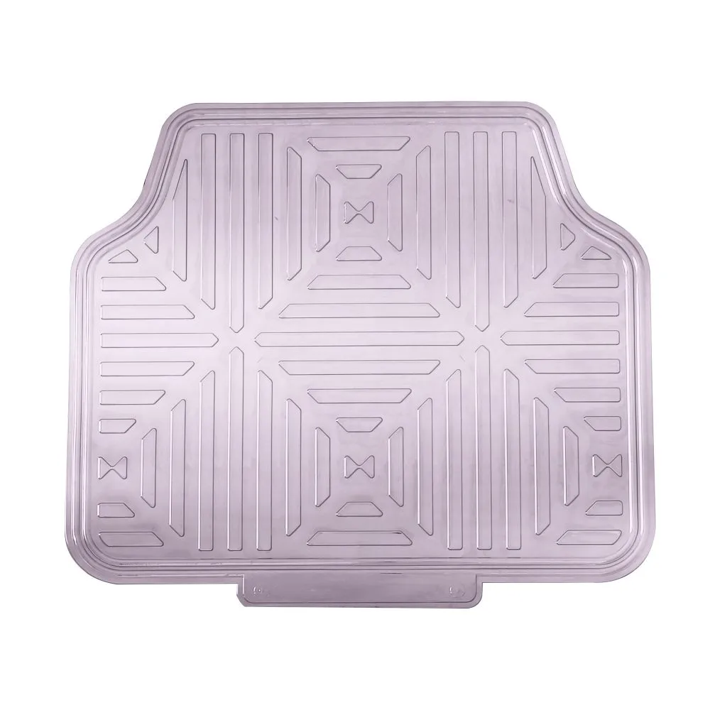 Metallic Finish Non-Slip Rubber Backing Floor Mats - Full Set Charcoal