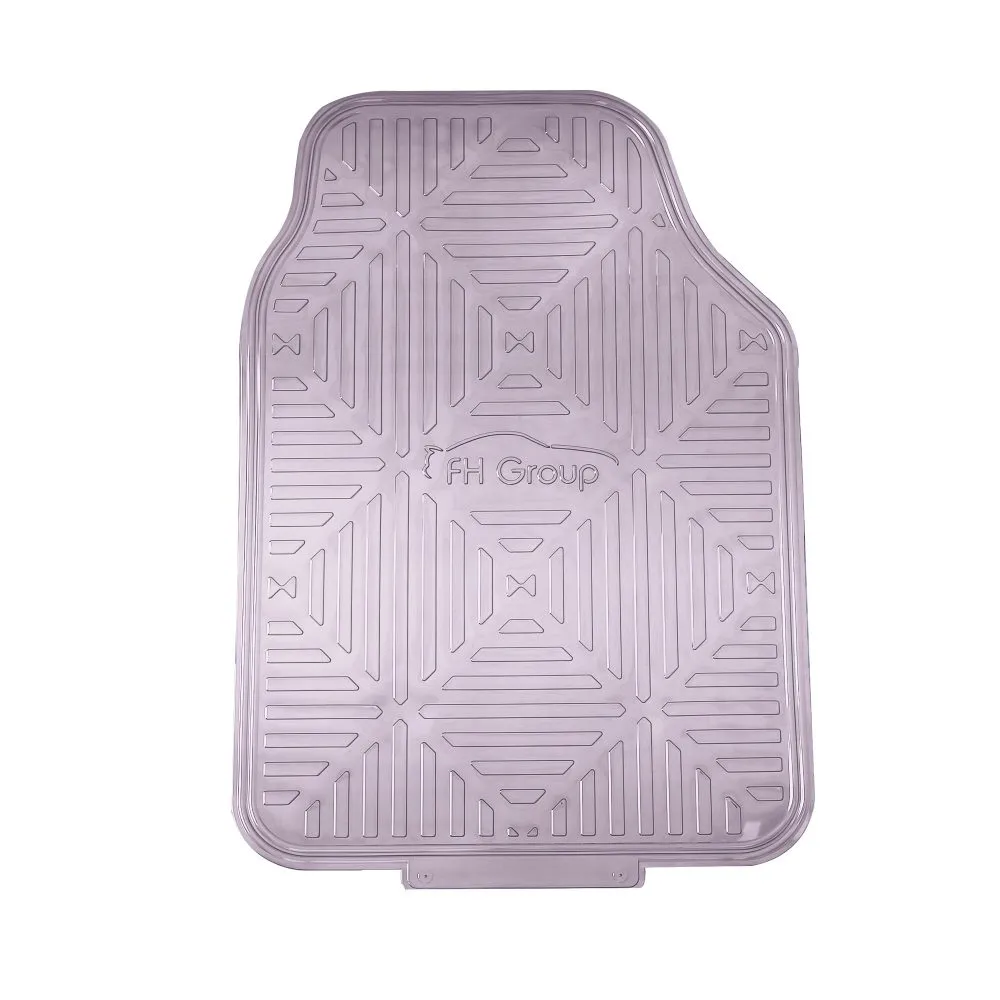 Metallic Finish Non-Slip Rubber Backing Floor Mats - Full Set Charcoal
