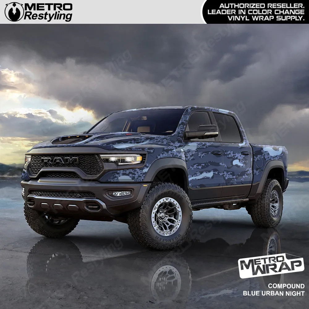 Metro Wrap Compound Blue Urban Night Camouflage Vinyl Film