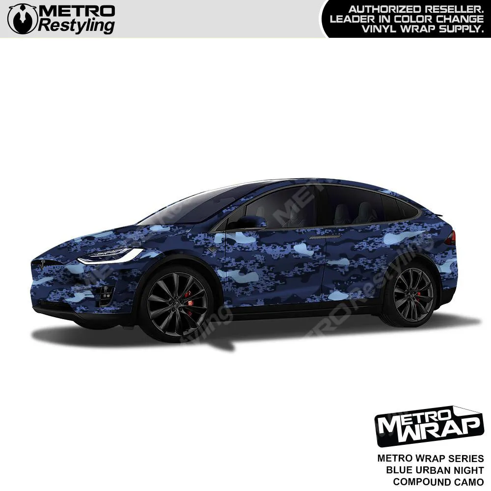 Metro Wrap Compound Blue Urban Night Camouflage Vinyl Film