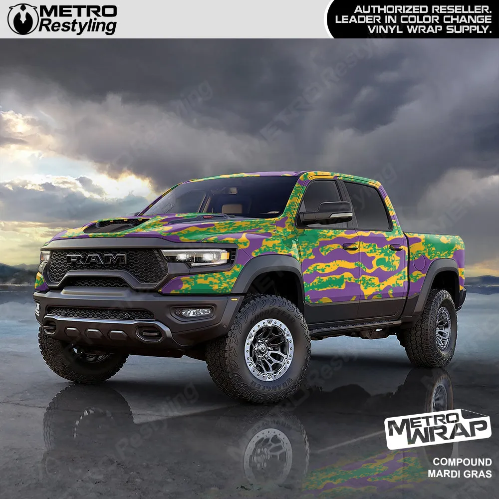 Metro Wrap Compound Mardi Gras Camouflage Vinyl Film