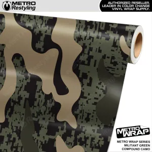 Metro Wrap Compound Militant Green Camouflage Vinyl Film