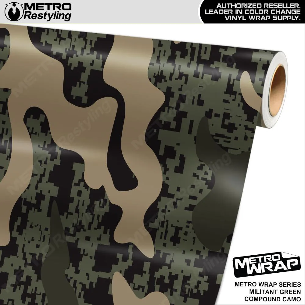 Metro Wrap Compound Militant Green Camouflage Vinyl Film