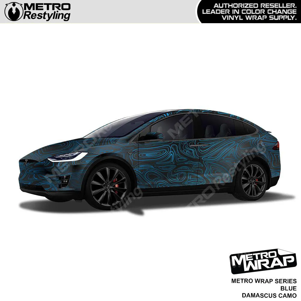 Metro Wrap Damascus Blue Camouflage Vinyl Film
