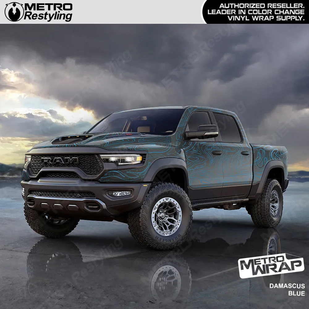 Metro Wrap Damascus Blue Camouflage Vinyl Film