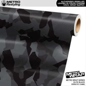 Metro Wrap Erratic Elite Black Camouflage Vinyl Film
