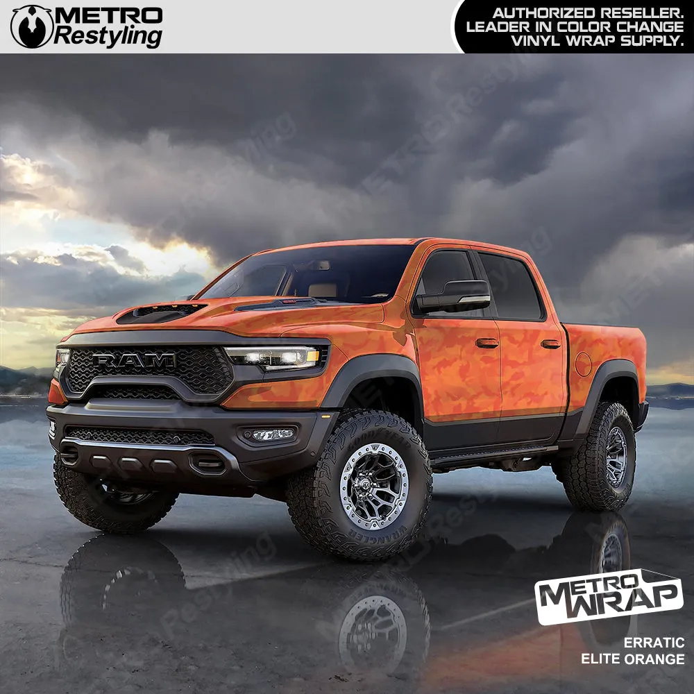 Metro Wrap Erratic Elite Orange Camouflage Vinyl Film