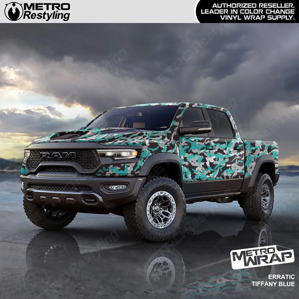 Metro Wrap Erratic Tiffany Blue Tiger Camouflage Vinyl Film