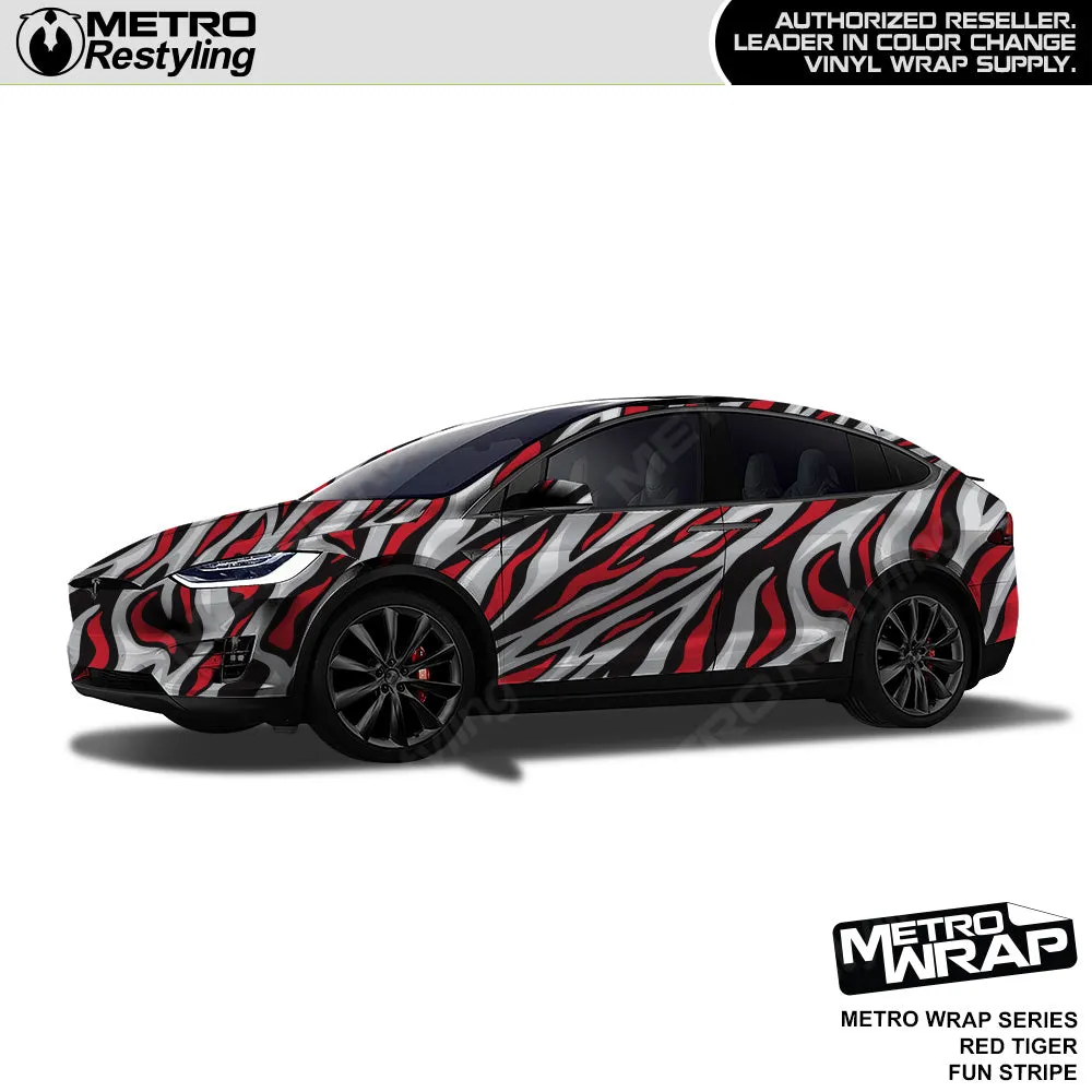 Metro Wrap Fun Stripe Red Tiger Camouflage Vinyl Film