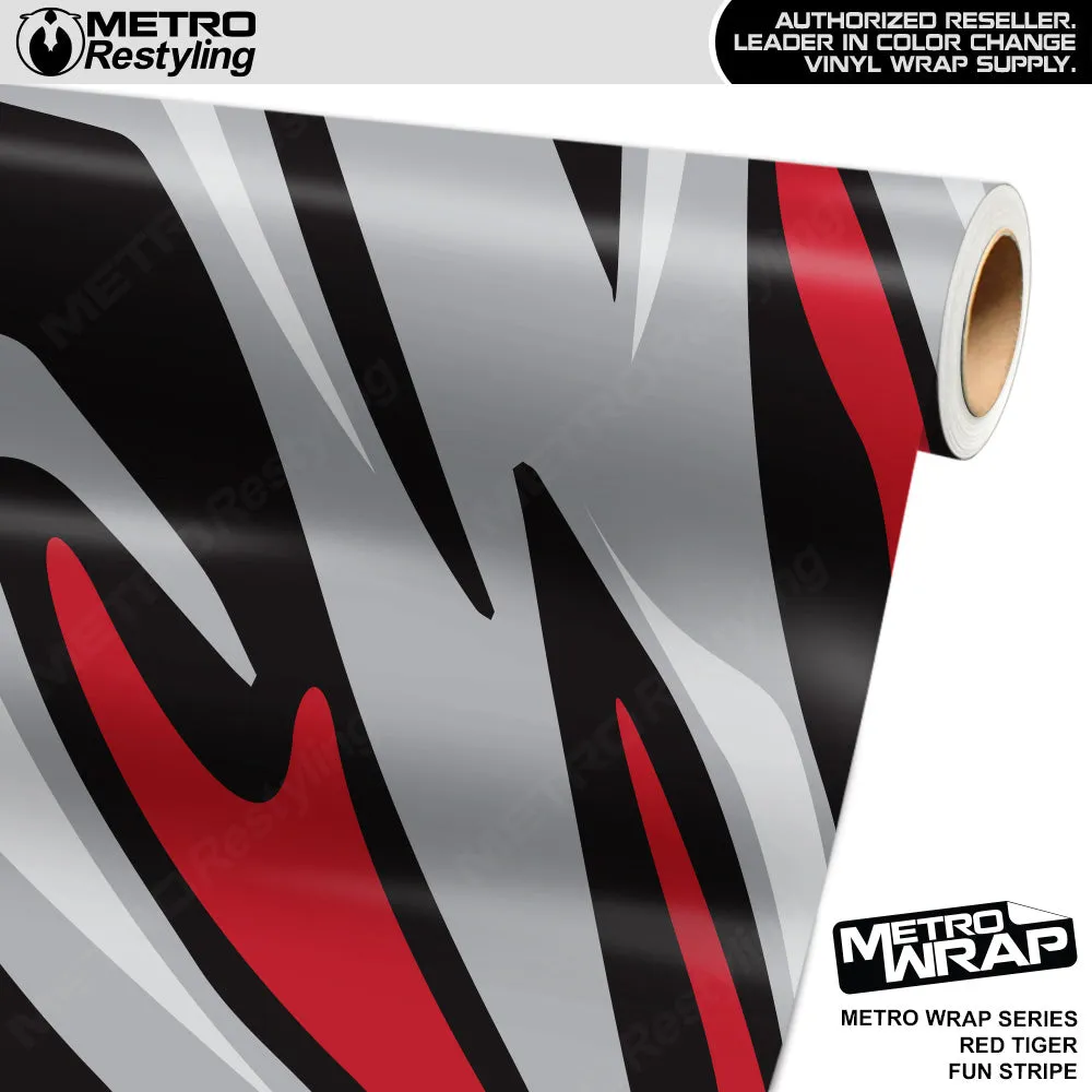 Metro Wrap Fun Stripe Red Tiger Camouflage Vinyl Film