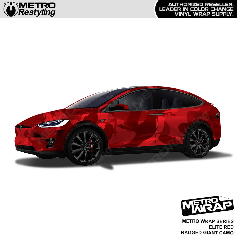 Metro Wrap Giant Ragged Elite Red Camouflage Vinyl Film