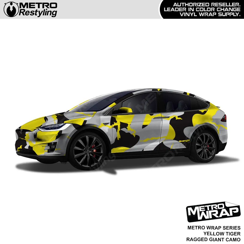 Metro Wrap Giant Ragged Yellow Tiger Camouflage Vinyl Film