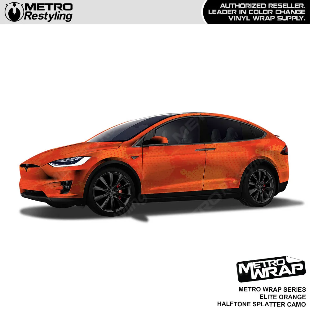 Metro Wrap Halftone Splatter Elite Orange Camouflage Vinyl Film