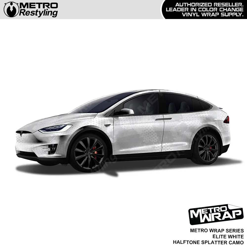 Metro Wrap Halftone Splatter Elite White Camouflage Vinyl Film