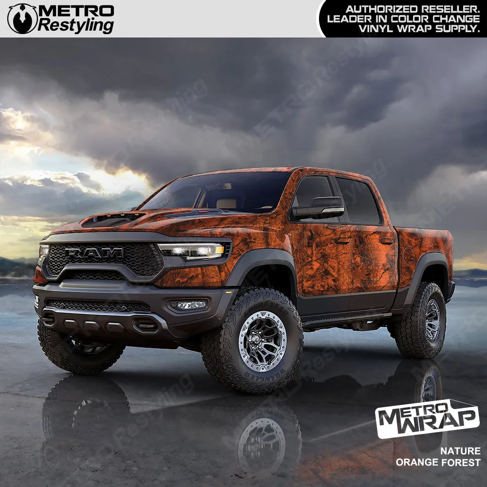 Metro Wrap HD Orange Forest Nature Camouflage Vinyl Film