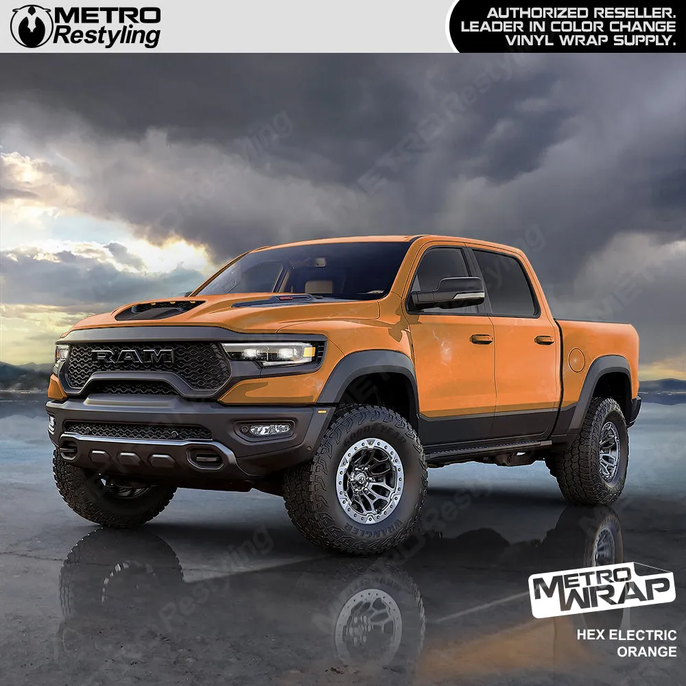 Metro Wrap Hex Electric Orange Camouflage Vinyl Film