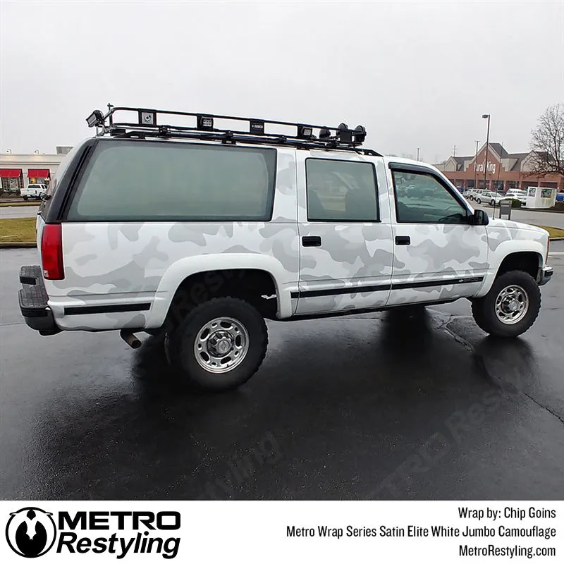 Metro Wrap Jumbo Classic Elite White Camouflage Vinyl Film
