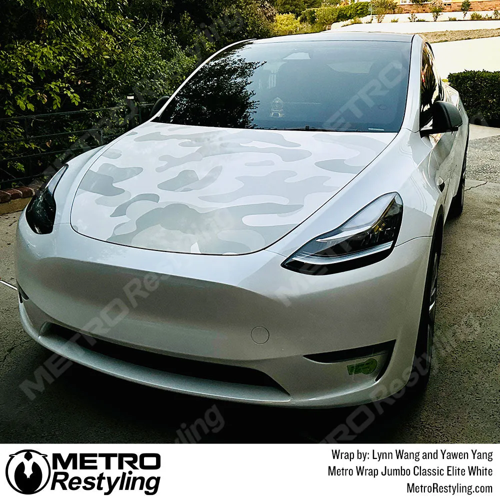 Metro Wrap Jumbo Classic Elite White Camouflage Vinyl Film
