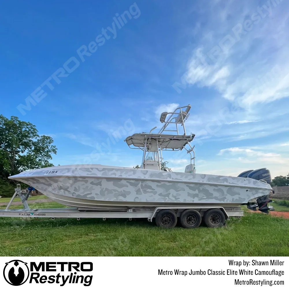 Metro Wrap Jumbo Classic Elite White Camouflage Vinyl Film