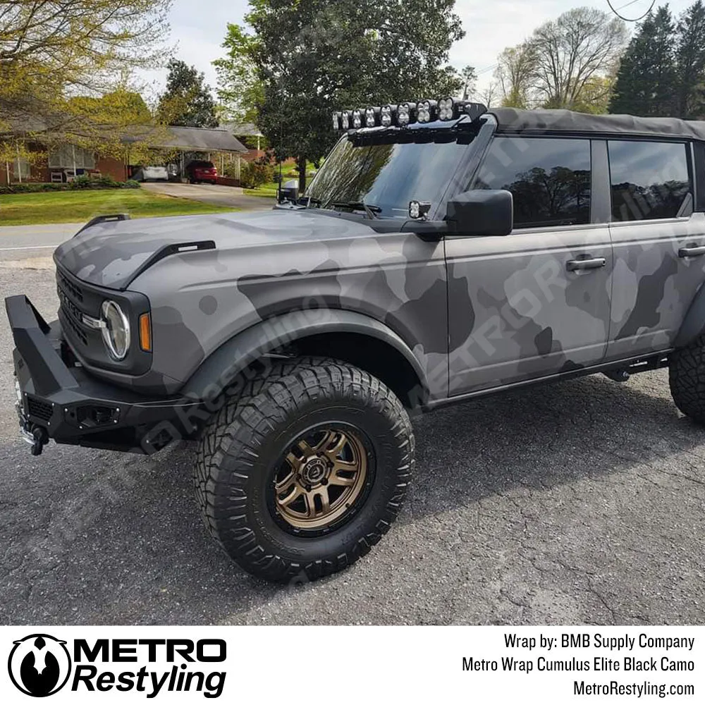 Metro Wrap Jumbo Cumulus Elite Black Camouflage Vinyl Film