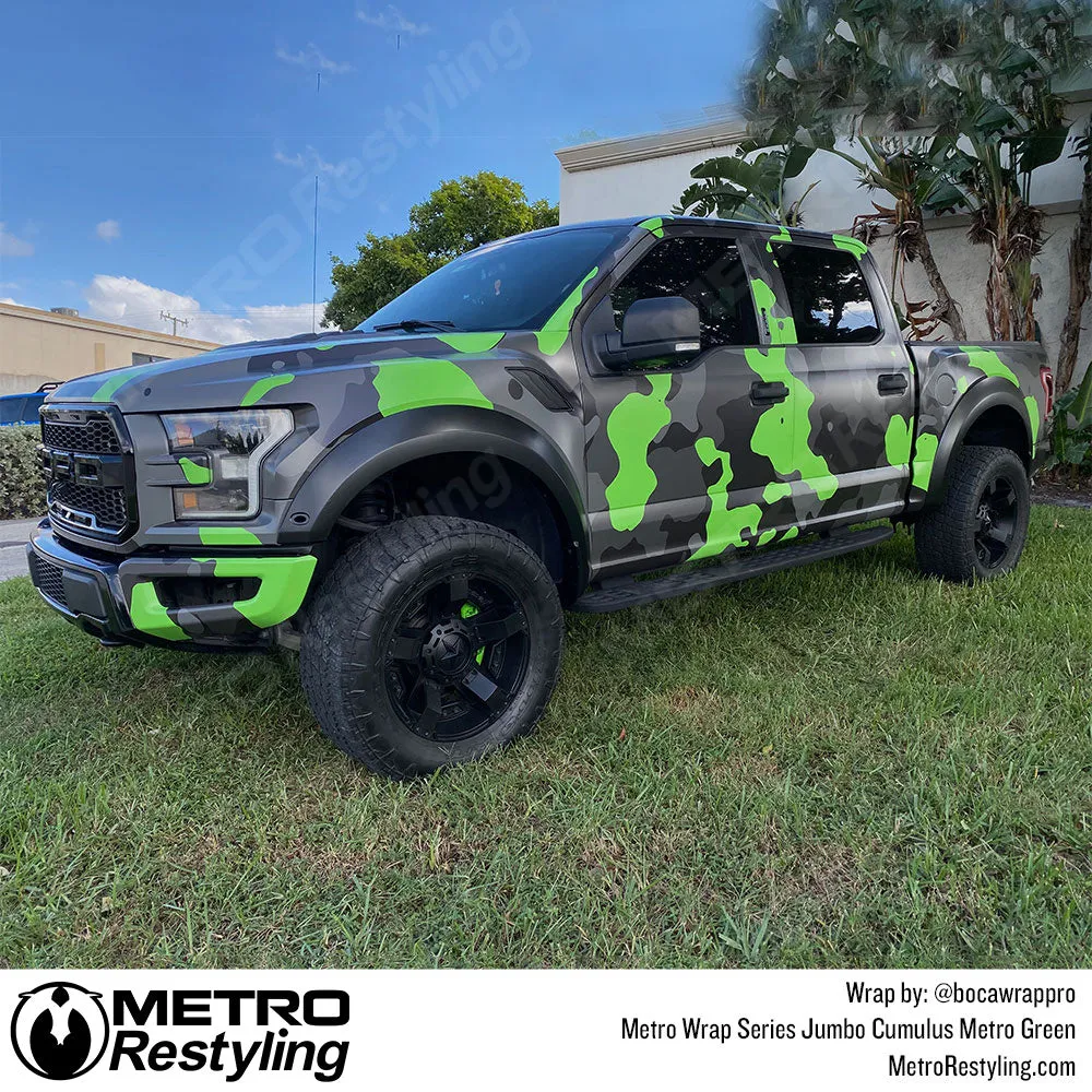 Metro Wrap Jumbo Cumulus Metro Green Camouflage Vinyl Film