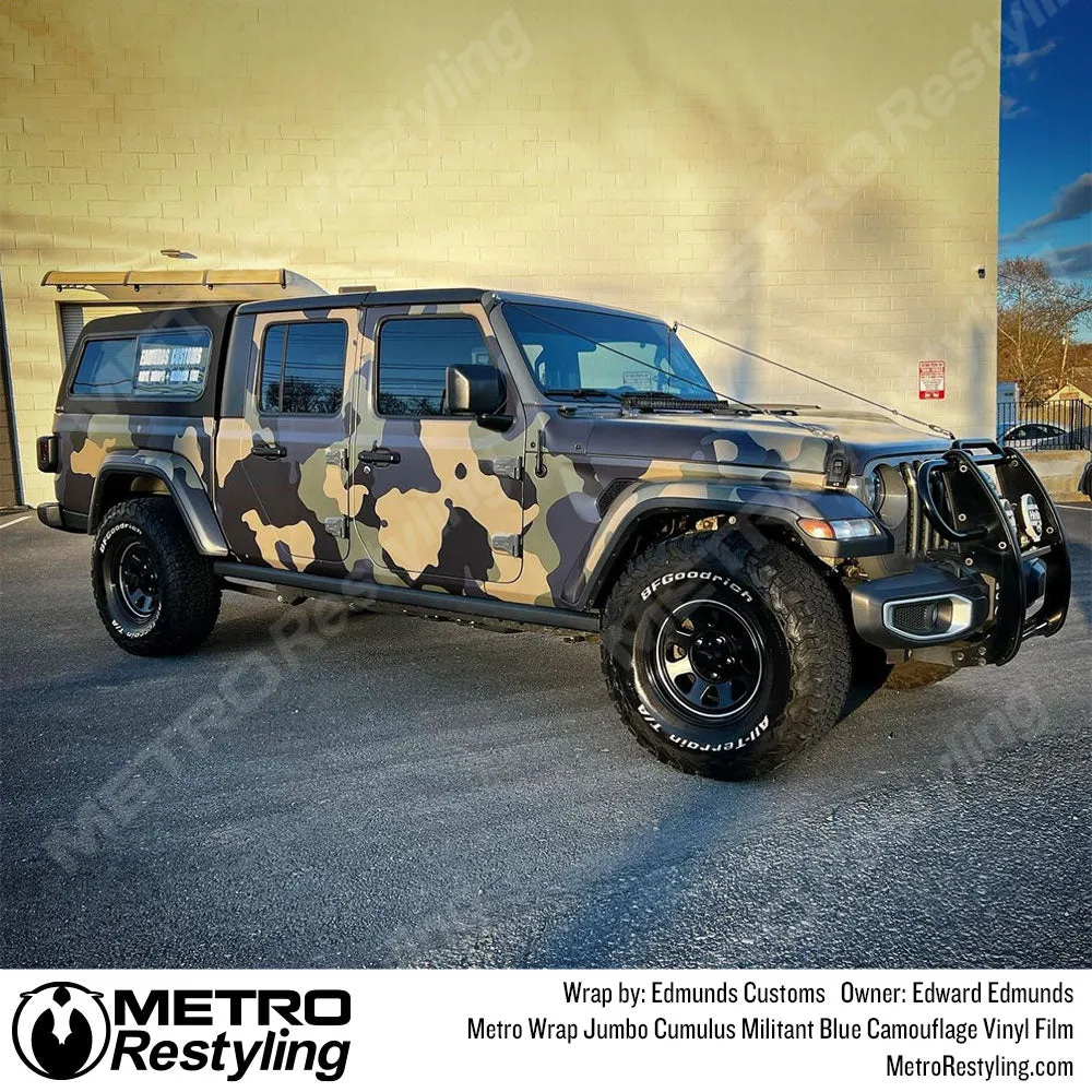 Metro Wrap Jumbo Cumulus Militant Blue Camouflage Vinyl Film