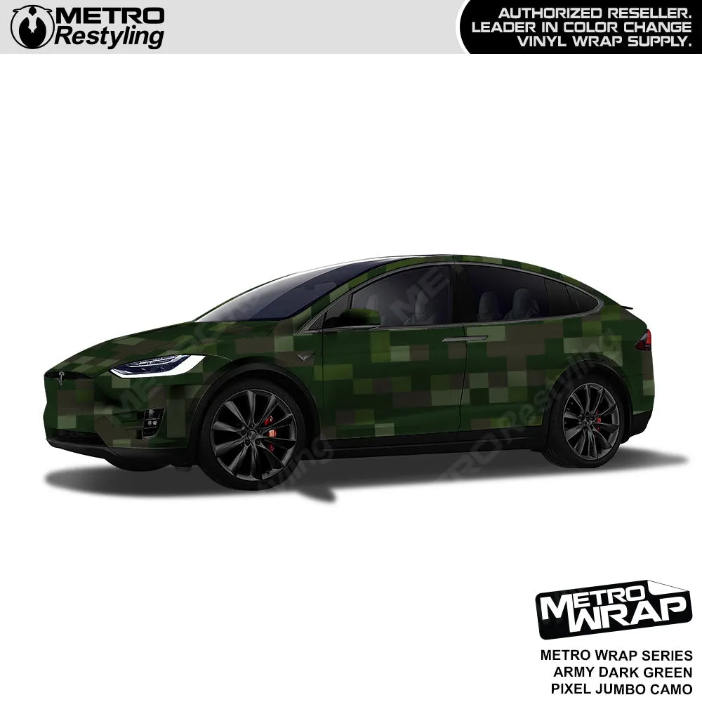 Metro Wrap Jumbo Pixel Army Dark Green Camouflage Vinyl Film