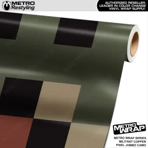 Metro Wrap Jumbo Pixel Militant Copper Camouflage Vinyl Film