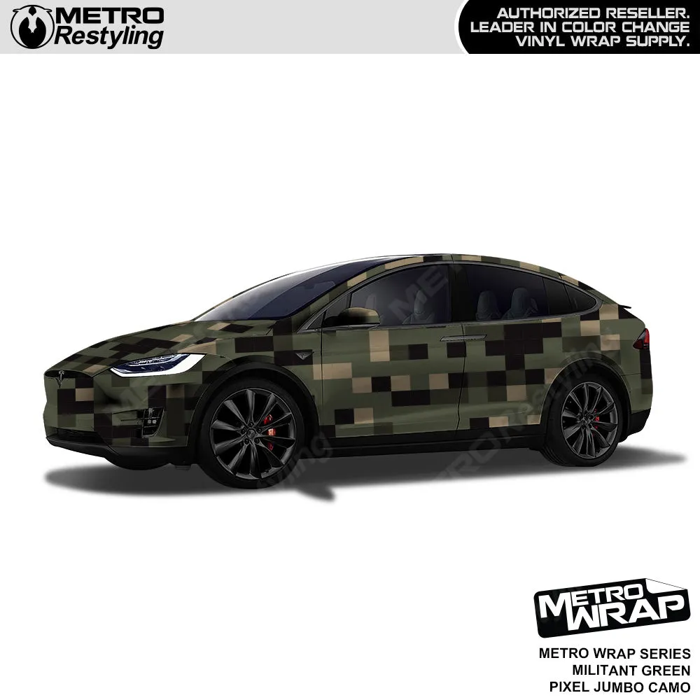 Metro Wrap Jumbo Pixel Militant Green Camouflage Vinyl Film