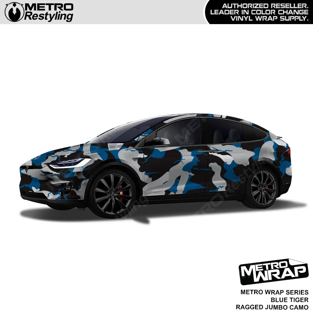 Metro Wrap Jumbo Ragged Blue Tiger Camouflage Vinyl Film