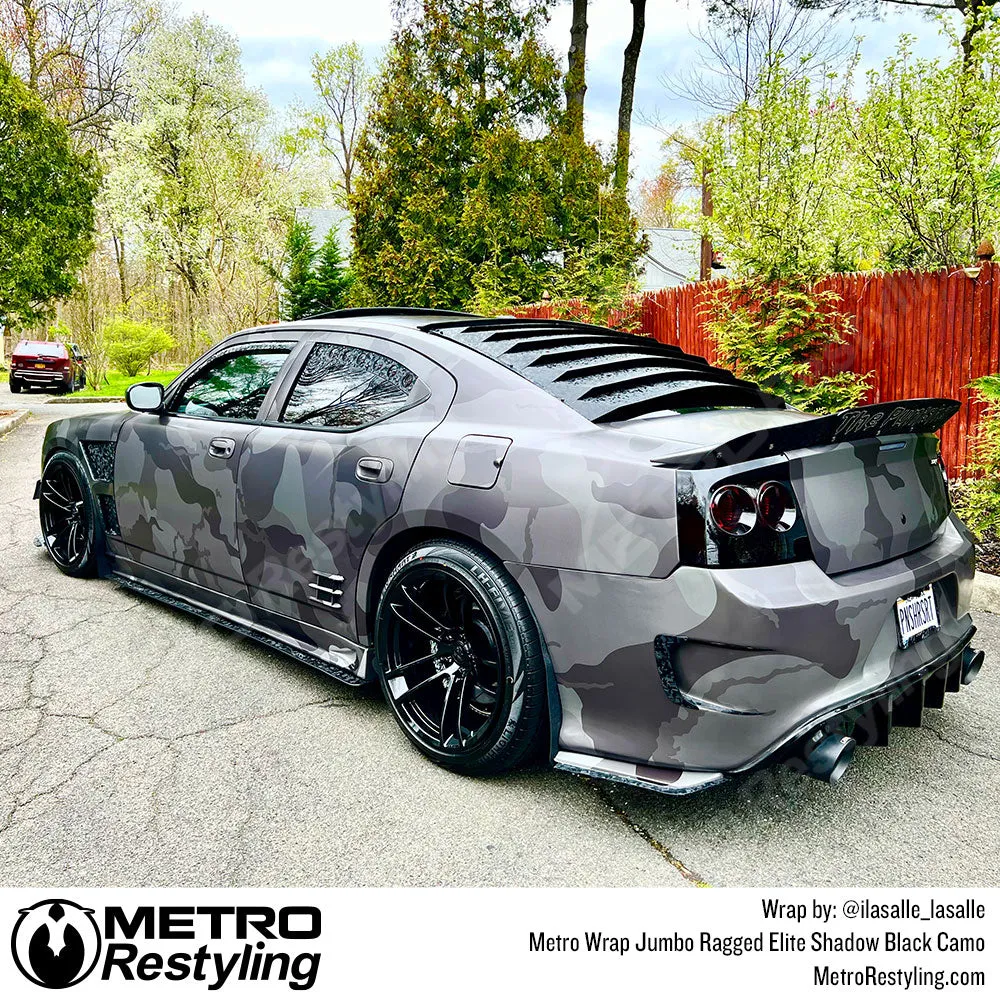 Metro Wrap Jumbo Ragged Elite Shadow Black Camouflage Vinyl Film