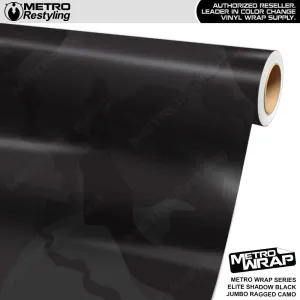 Metro Wrap Jumbo Ragged Elite Shadow Black Camouflage Vinyl Film