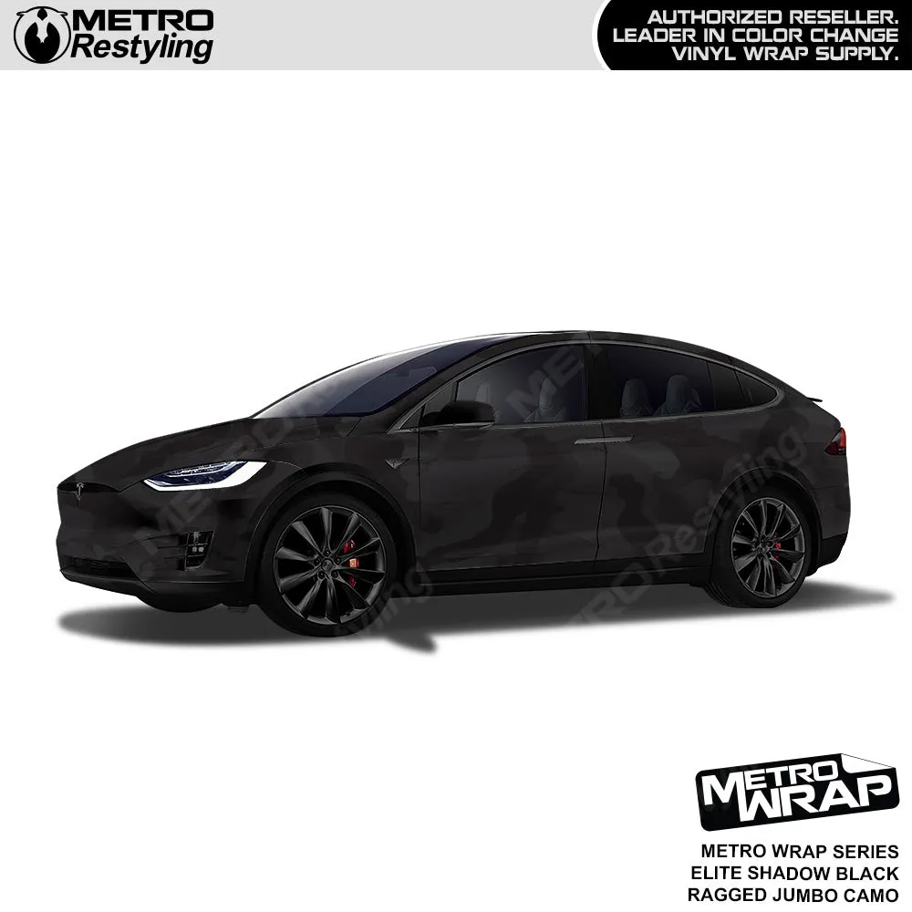 Metro Wrap Jumbo Ragged Elite Shadow Black Camouflage Vinyl Film