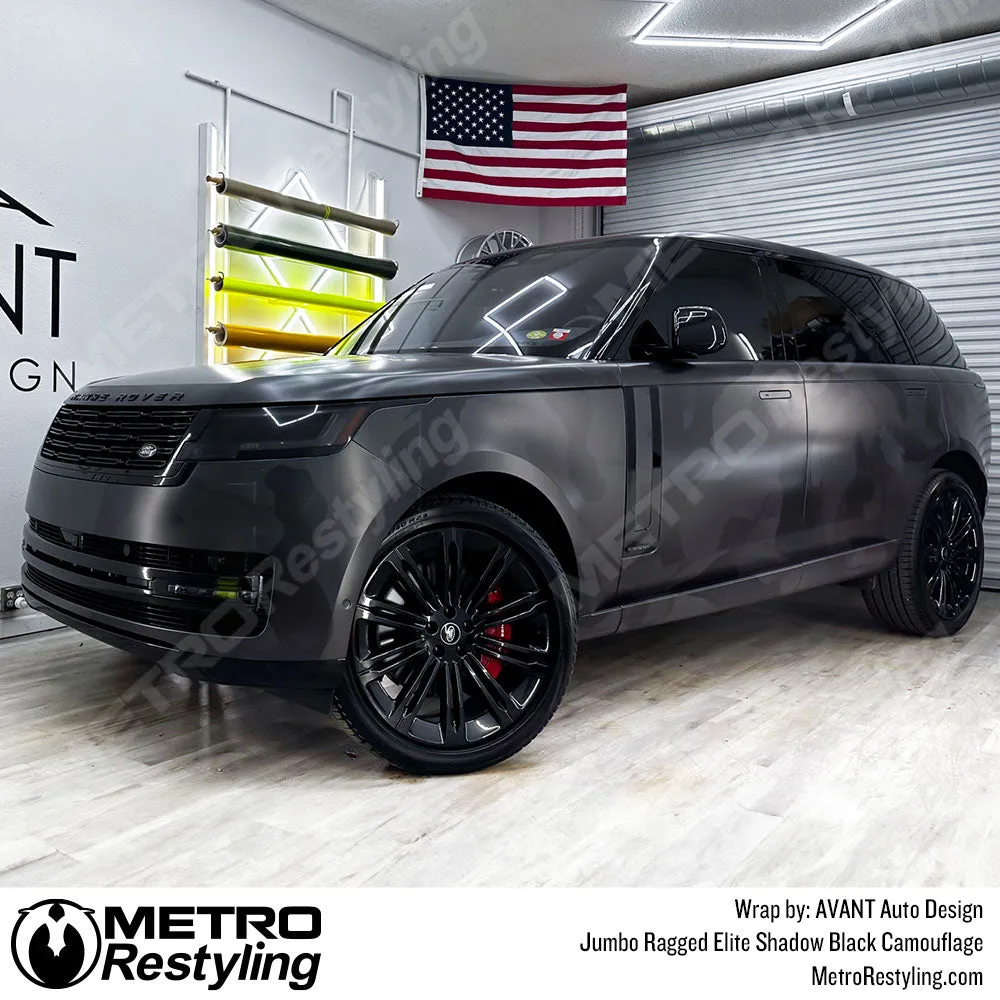 Metro Wrap Jumbo Ragged Elite Shadow Black Camouflage Vinyl Film