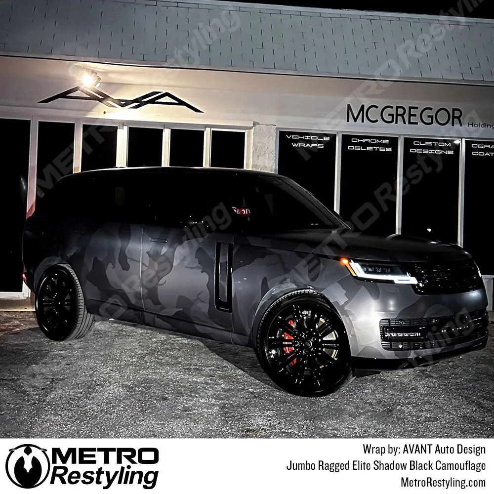 Metro Wrap Jumbo Ragged Elite Shadow Black Camouflage Vinyl Film