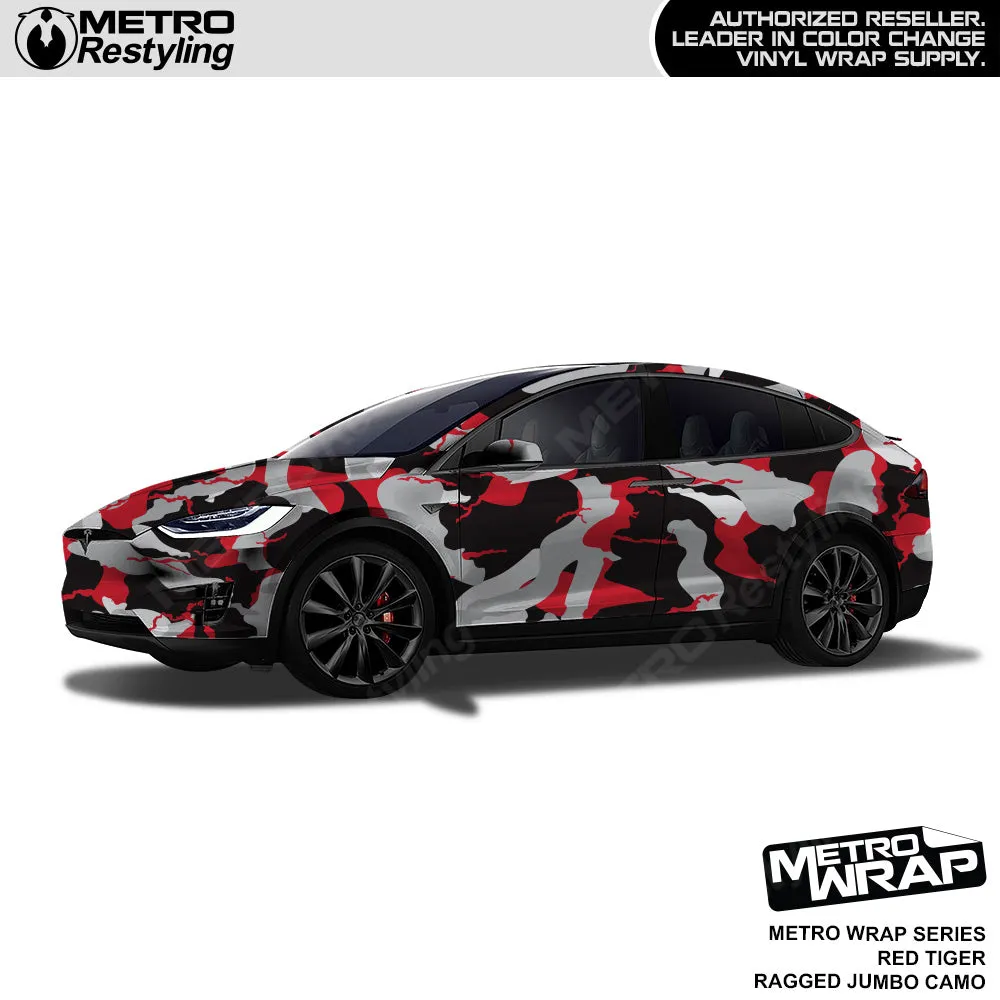 Metro Wrap Jumbo Ragged Red Tiger Camouflage Vinyl Film