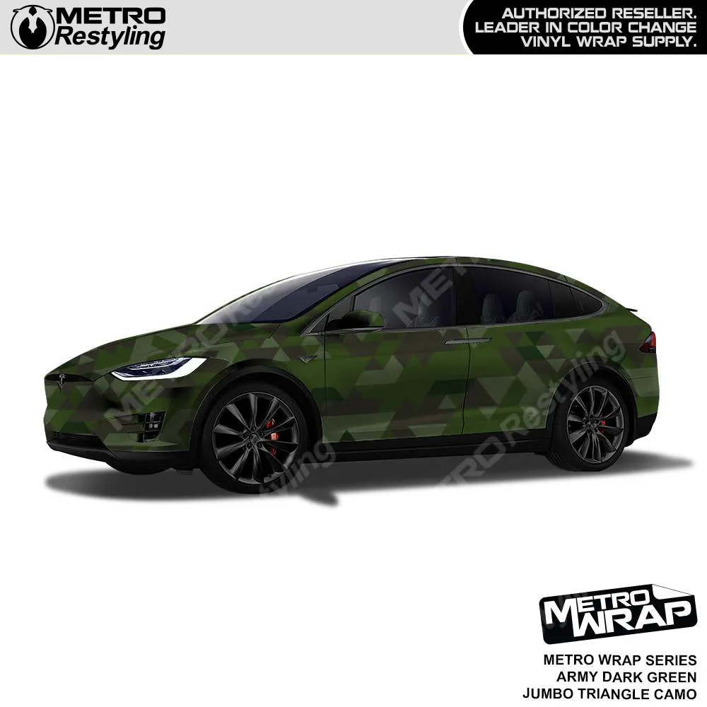 Metro Wrap Jumbo Triangle Army Dark Green Camouflage Vinyl Film