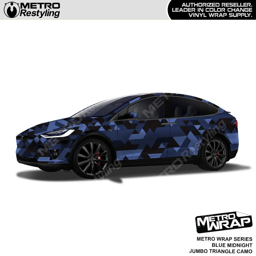Metro Wrap Jumbo Triangle Blue Midnight Camouflage Vinyl Film