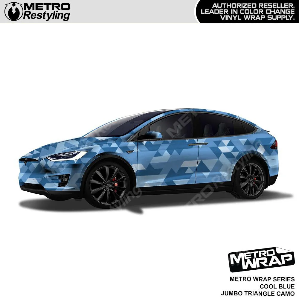 Metro Wrap Jumbo Triangle Cool Blue Camouflage Vinyl Film
