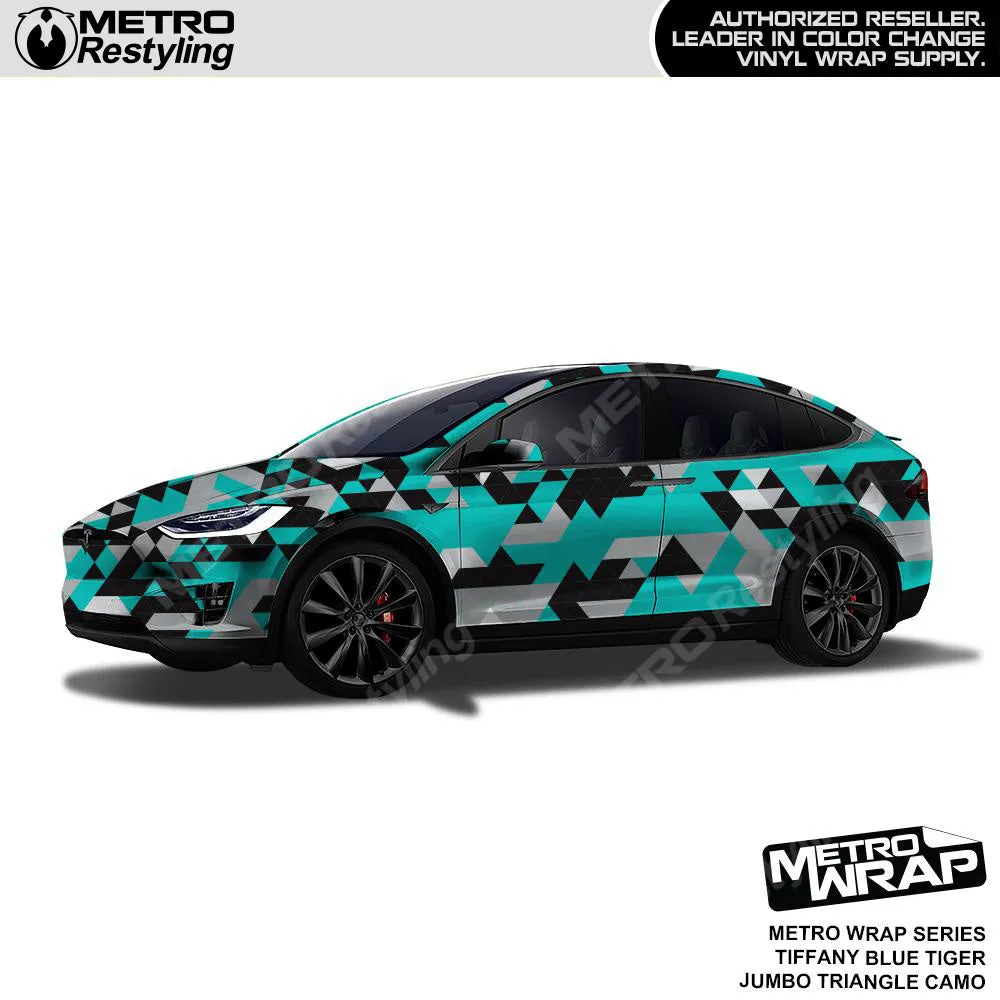 Metro Wrap Jumbo Triangle Tiffany Blue Tiger Camouflage Vinyl Film