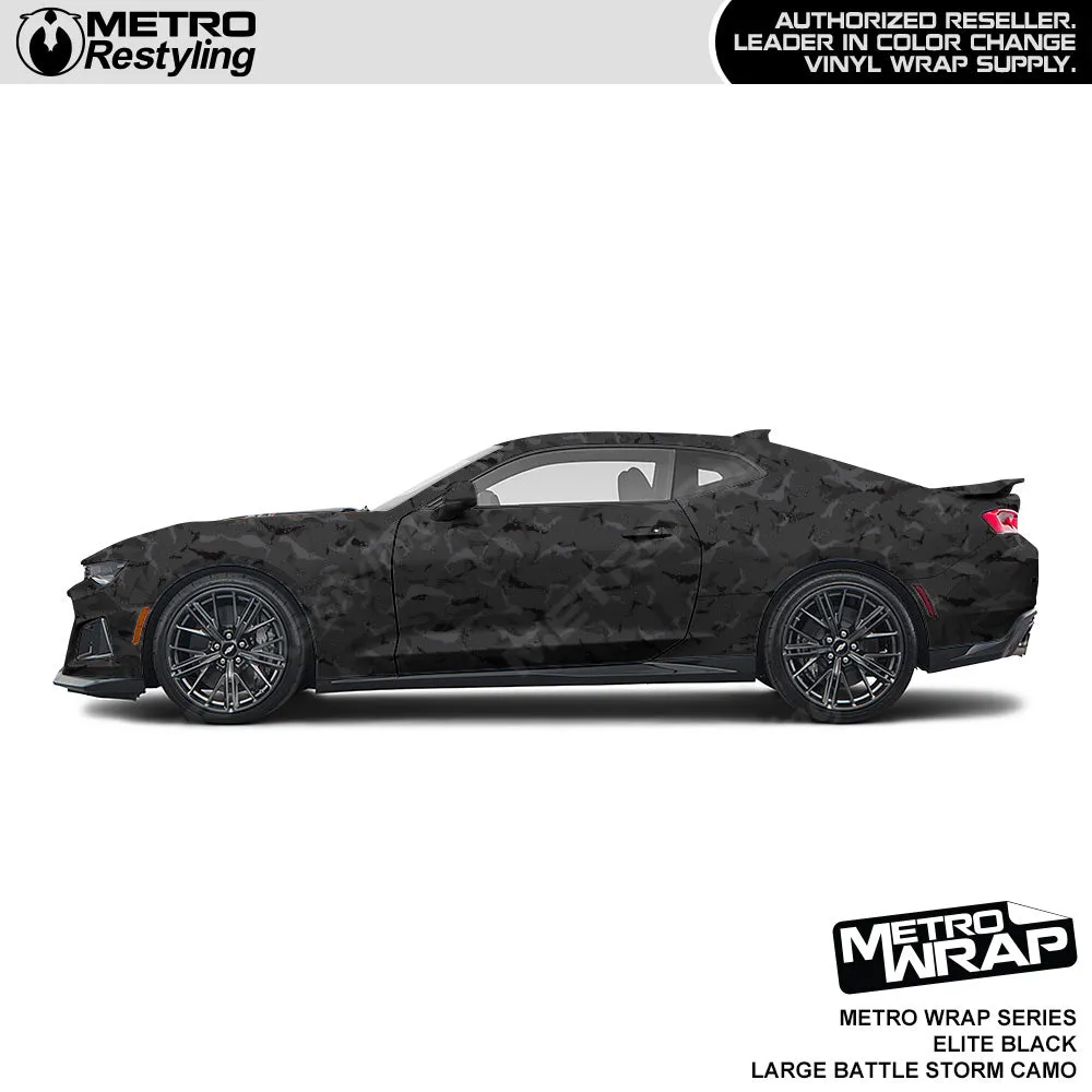 Metro Wrap Large Battle Storm Elite Black Camouflage Vinyl Film