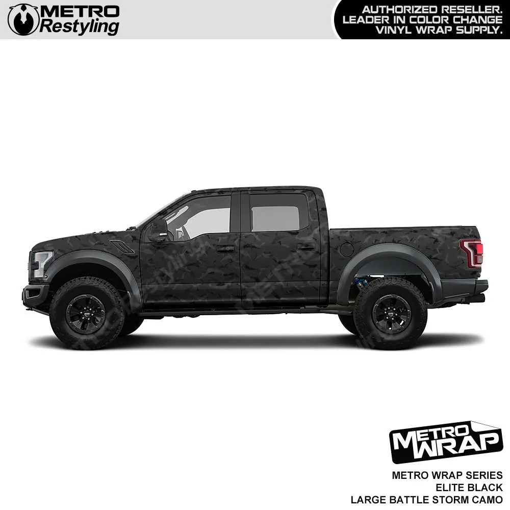 Metro Wrap Large Battle Storm Elite Black Camouflage Vinyl Film
