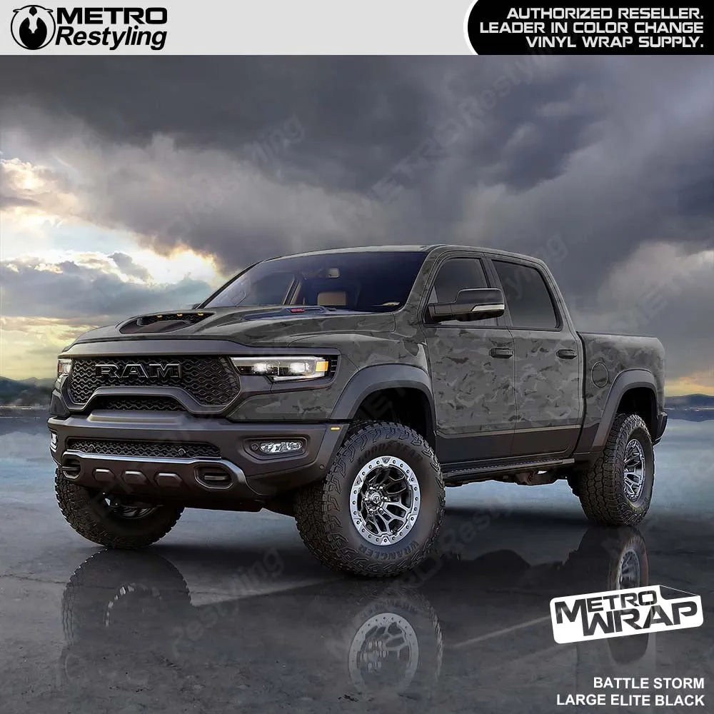 Metro Wrap Large Battle Storm Elite Black Camouflage Vinyl Film