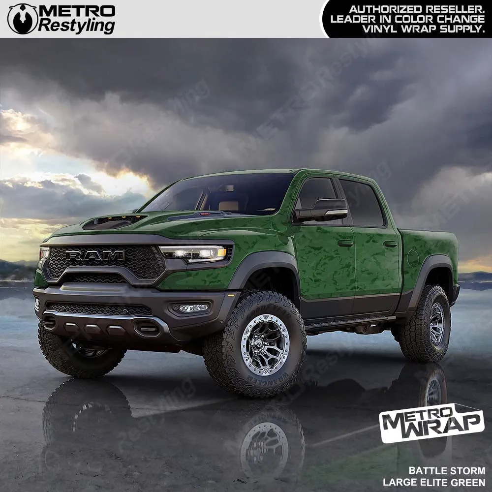 Metro Wrap Large Battle Storm Elite Green Camouflage Vinyl Film