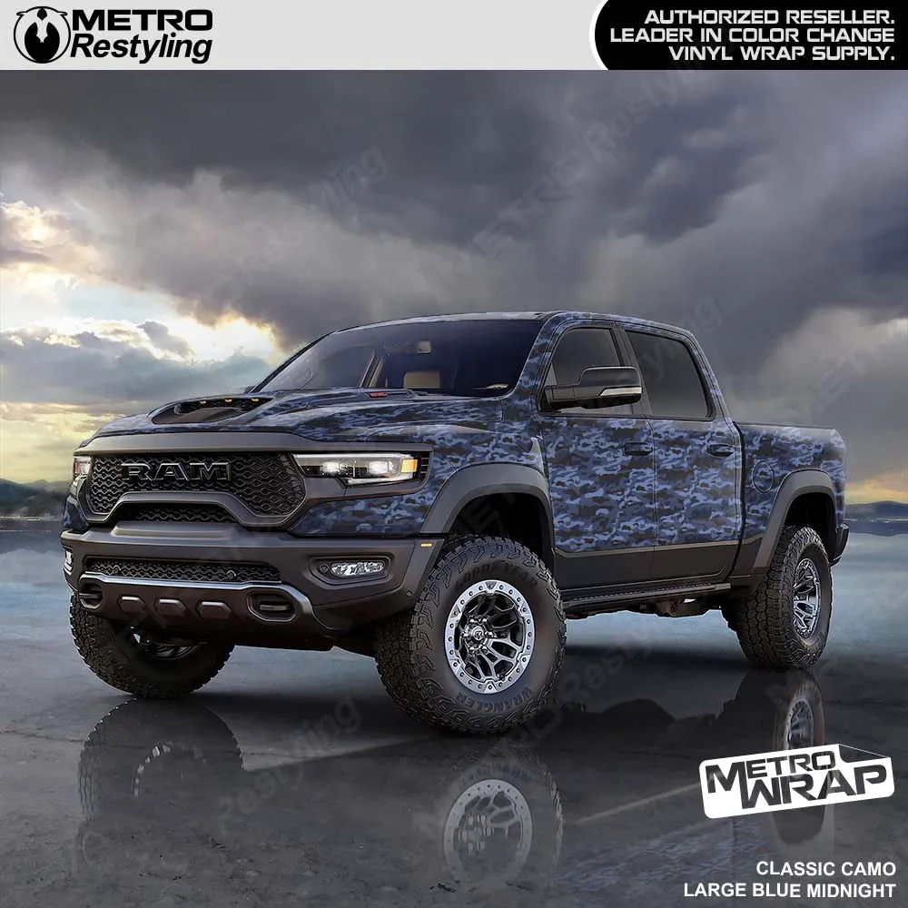 Metro Wrap Large Classic Blue Midnight Camouflage Vinyl Film