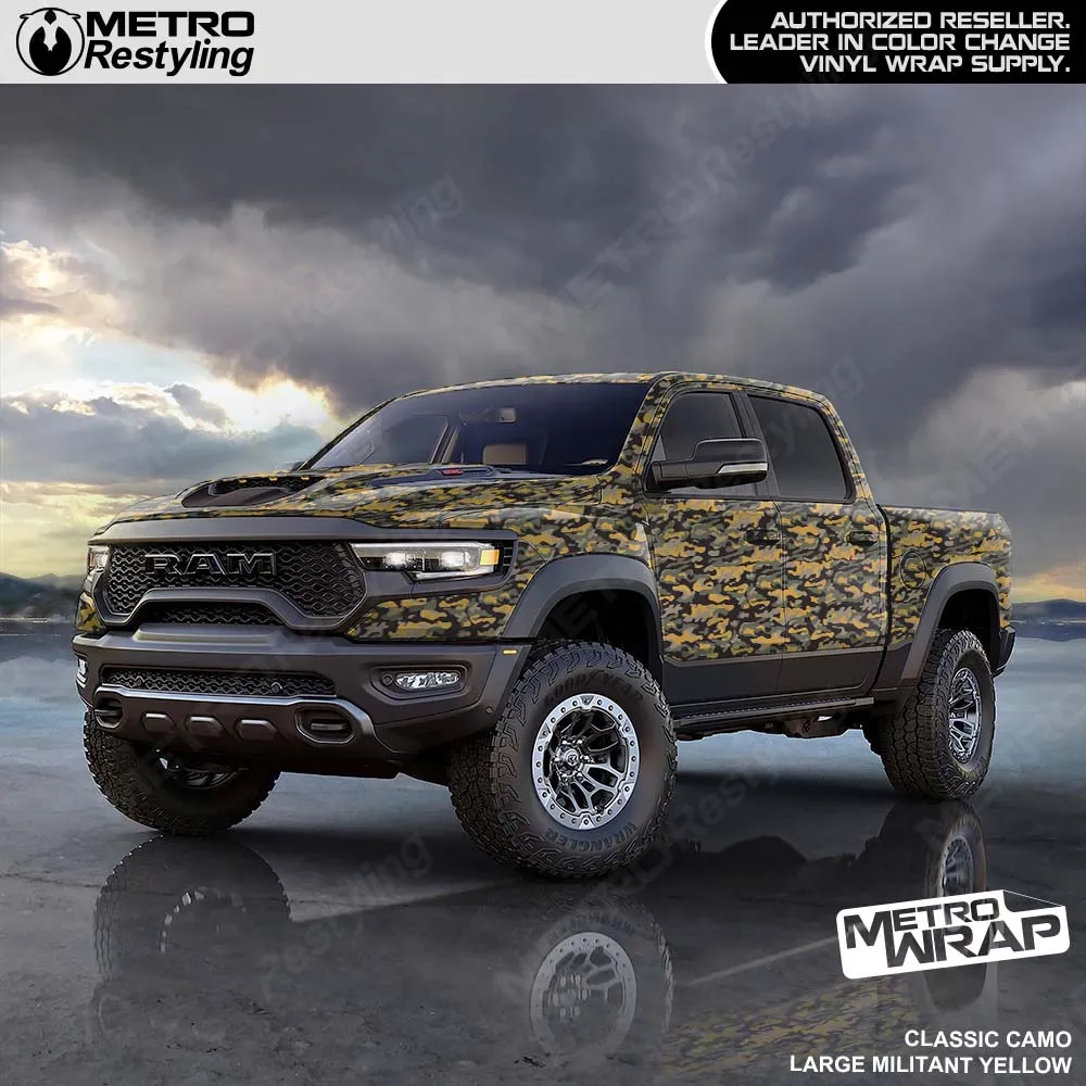 Metro Wrap Large Classic Militant Yellow Camouflage Vinyl Film