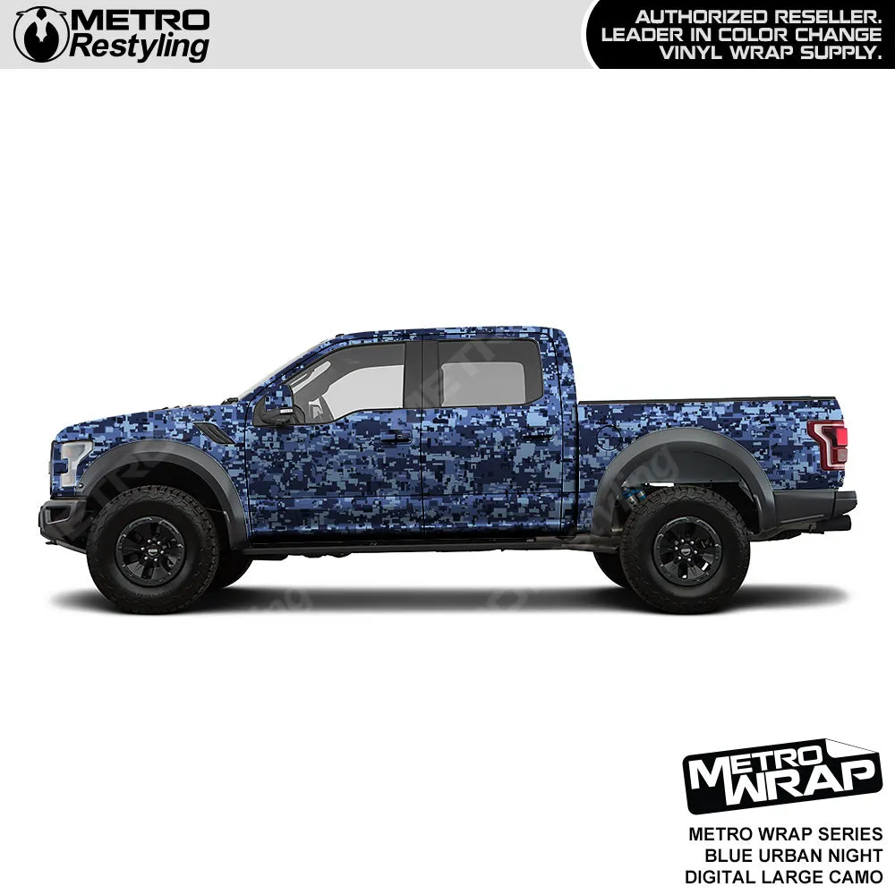 Metro Wrap Large Digital Blue Urban Night Camouflage Vinyl Film