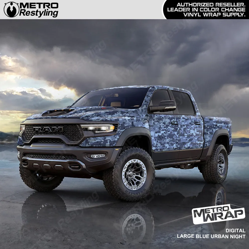 Metro Wrap Large Digital Blue Urban Night Camouflage Vinyl Film