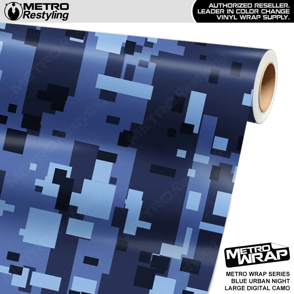 Metro Wrap Large Digital Blue Urban Night Camouflage Vinyl Film